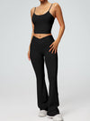 ZASUWA Female V-shaped Waist Solid Color Flare Adjustable Strap Tracksuit