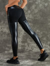 ❤ZASUWA Female PU Glossy Metal Buttons Hip-lift Leggings