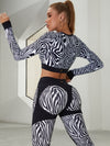 ❤ZASUWA Female Zebra Pattern Push-Up Scrunch Bum Leggings