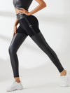 ❤ZASUWA Female PU Glossy Metal Buttons Hip-lift Leggings