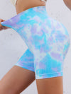 ZASUWA Female Hot Tie-dye Scrunch Bum Spandex Gym Quick Dry Booty Shorts