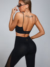 ZASUWA Female Cutout Backless High Waist Stretch Mesh Stitching Tracksuit