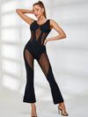 ❤ZASUWA Female Mesh Backless Flare Jumpsuit