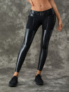 ❤ZASUWA Female PU Glossy Metal Buttons Hip-lift Leggings