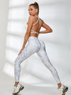 ZASUWA Female High Waist Bronzed Snakeskin Leggings