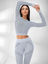 ZASUWA Female Fishnet Knitted Seamless High-waist Tracksuit