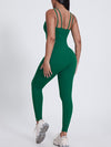 ZASUWA Female Backless U Collar Scrunch Bum Hip-lift Jumpsuit