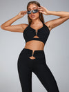 ZASUWA Female Cutout V Shape Metal Sports Bras