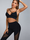 ZASUWA Female Cutout Backless High Waist Stretch Mesh Stitching Tracksuit