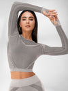 ZASUWA Female Fishnet Knitted Seamless High-waist Tracksuit