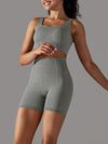 ZASUWA Female Solid Color Hip-lift Backless Seamless Short Tracksuit