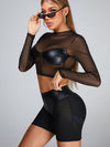 🖤ZASUWA Female Sheer Mesh Quick-dry Long Sleeves