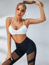 ZASUWA Female Deep U Collar Cross Back Fishnet  V-shape Waist Tracksuit