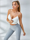 ZASUWA Female Ribbed Cross Back Bubble Textured Tracksuit