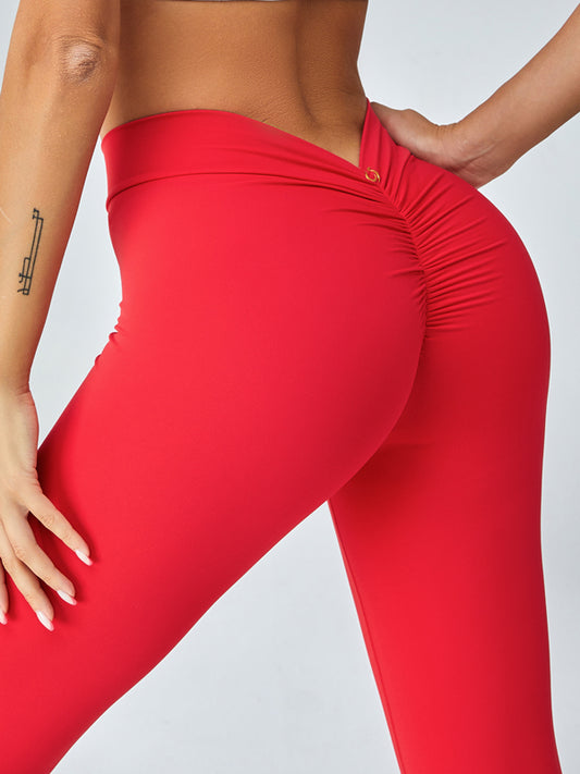 ZASUWA Female Scrunch Bum Deep V Back Leggings