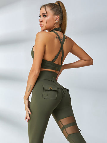 ZASUWA Female Unique Cut Out Pocket Mesh Scrunch Bum Sportswear