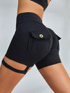 ZASUWA Female Unique Cut Out Pocket Mesh Scrunch Bum Leggings