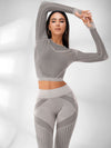 ZASUWA Female Fishnet Knitted Seamless High-waist Tracksuit