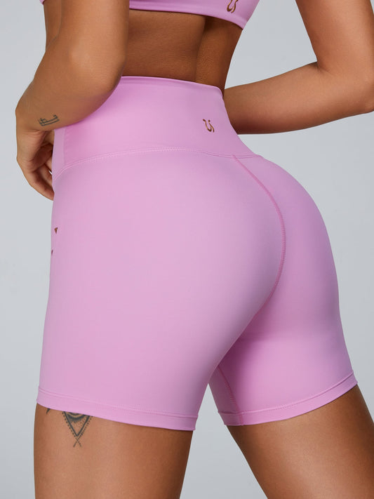 ZASUWA Female Cutout V Shape Waist Spandex Gym Booty Shorts