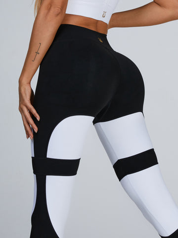 🖤ZASUWA Female Cutout Mesh High-rise Leggings