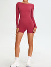 ZASUWA Female Backless Elastic Tight Long Sleeves Romper