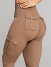 ZASUWA Female Pocket Scrunch Bum High-rise Cargo Style Leggings