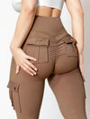 ZASUWA Female Pocket Scrunch Bum High-rise Cargo Style Leggings