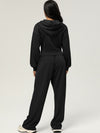 ZASUWA Female Solid Color Zipper Corset Hooded Casual Tracksuit