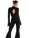 ZASUWA Female Zipper Push-Up Flare Jumpsuit