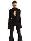 ZASUWA Female Zipper Push-Up Flare Jumpsuit