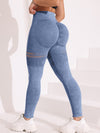 ZASUWA Female Fishnet Denim Scrunch Bum High-rise High-waisted Leggings