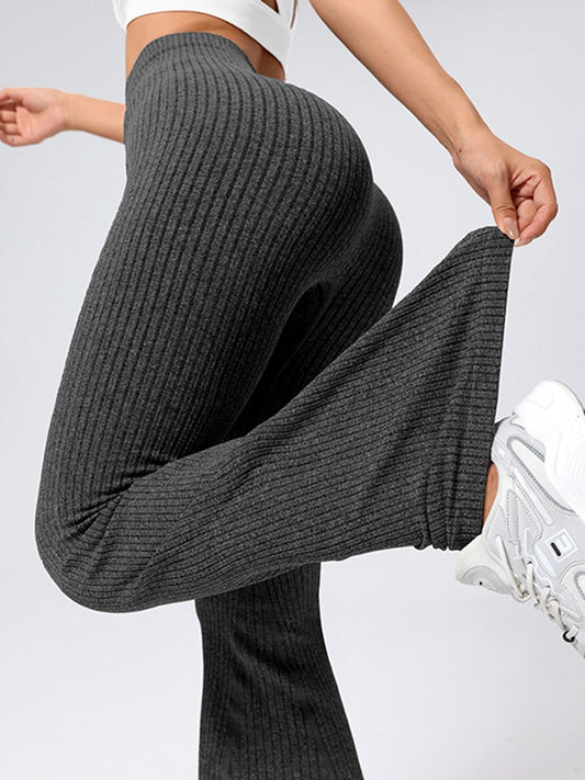 ZASUWA Female Ribbed Flare High-rise Leggings