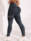 ZASUWA Female Fishnet Denim Scrunch Bum High-rise High-waisted Leggings