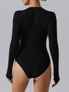 ZASUWA Female Sexy Ribbed Zipper Bodysuit