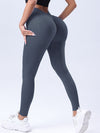 ZASUWA Female Sexy Deep V Back Scrunch Bum Leggings