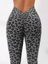 ZASUWA Female Deep V Back Leopard Print Leggings