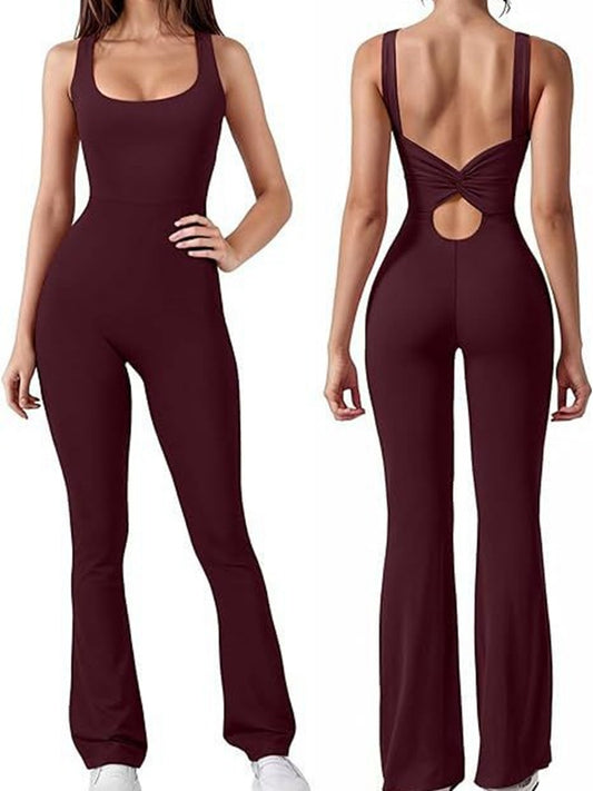 ZASUWA Female Bow-knot Flare Jumpsuit