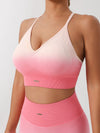 ZASUWA Female Ribbed Ombre Color Sports Bras