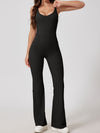 ZASUWA Female Cross Back Flare Ribbed Jumpsuit