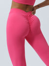 ZASUWA Female Deep V Back V-shape Waist Flare Scrunch Bum Leggings