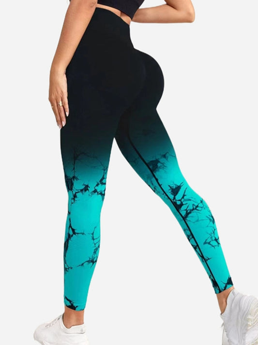 ZASUWA Female Hot Tie-dye Ombre Scrunch Bum Leggings