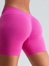 ZASUWA Female Deep V Back Scrunch Bum Spandex Gym Booty Shorts