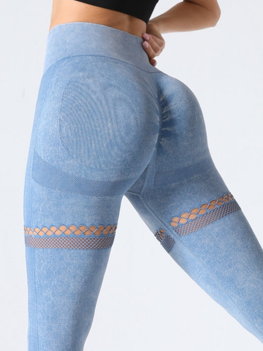 ZASUWA Female Fishnet Denim Scrunch Bum Hip-lift Leggings