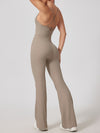 ZASUWA Female Cross Back Flare Ribbed Jumpsuit