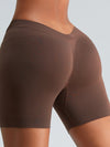 ZASUWA Female Deep V Back Scrunch Bum Spandex Gym Booty Shorts