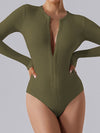 ZASUWA Female Sexy Ribbed Zipper Bodysuit