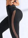 ZASUWA Female Mesh PU Back High-rise Leggings