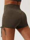 ZASUWA Female Drawstring Hip-lift Spandex Gym Booty Shorts