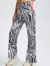 ZASUWA Female Zebra Print Flare Hip-Lift Pants