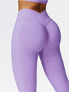 ZASUWA Female Seamless V Back Scrunch Bum Hip-lift Leggings